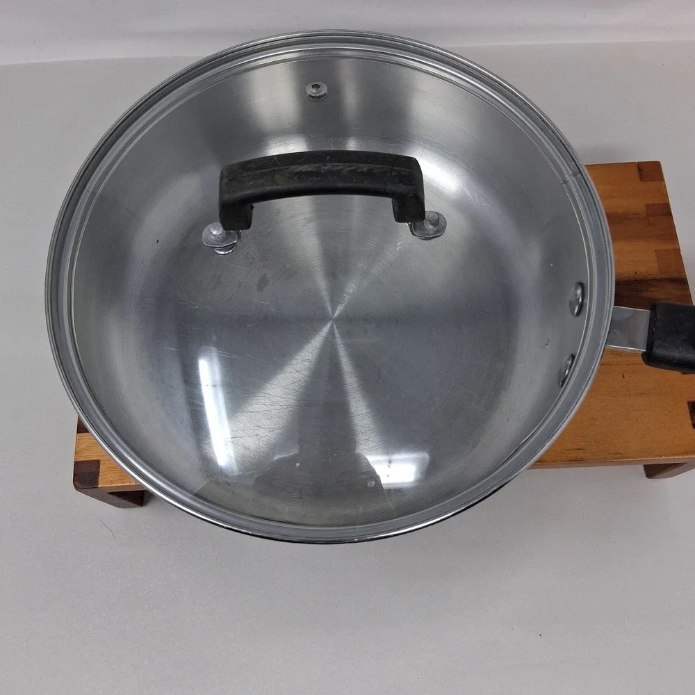 Revere S10h 3qt Stainless Steel Skillet Sauté Pan with Vented Glass Lid Silver